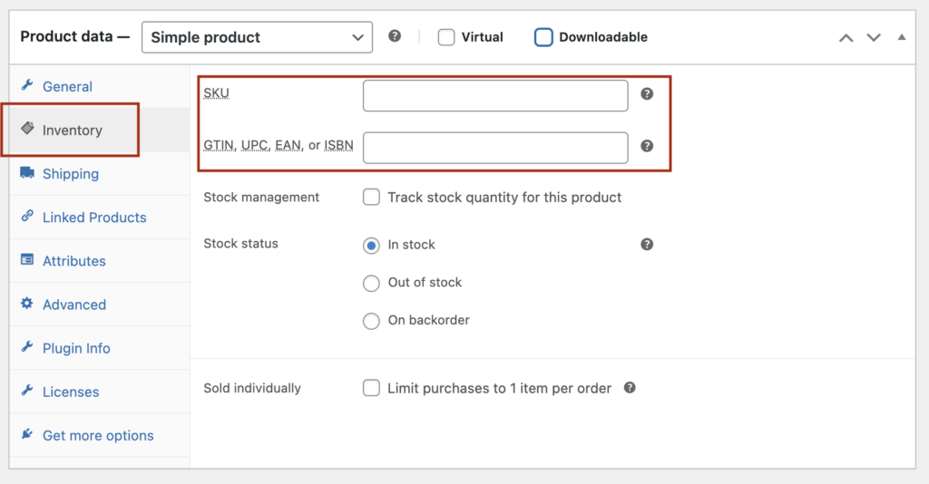 how to set up SKUs in WooCommerce